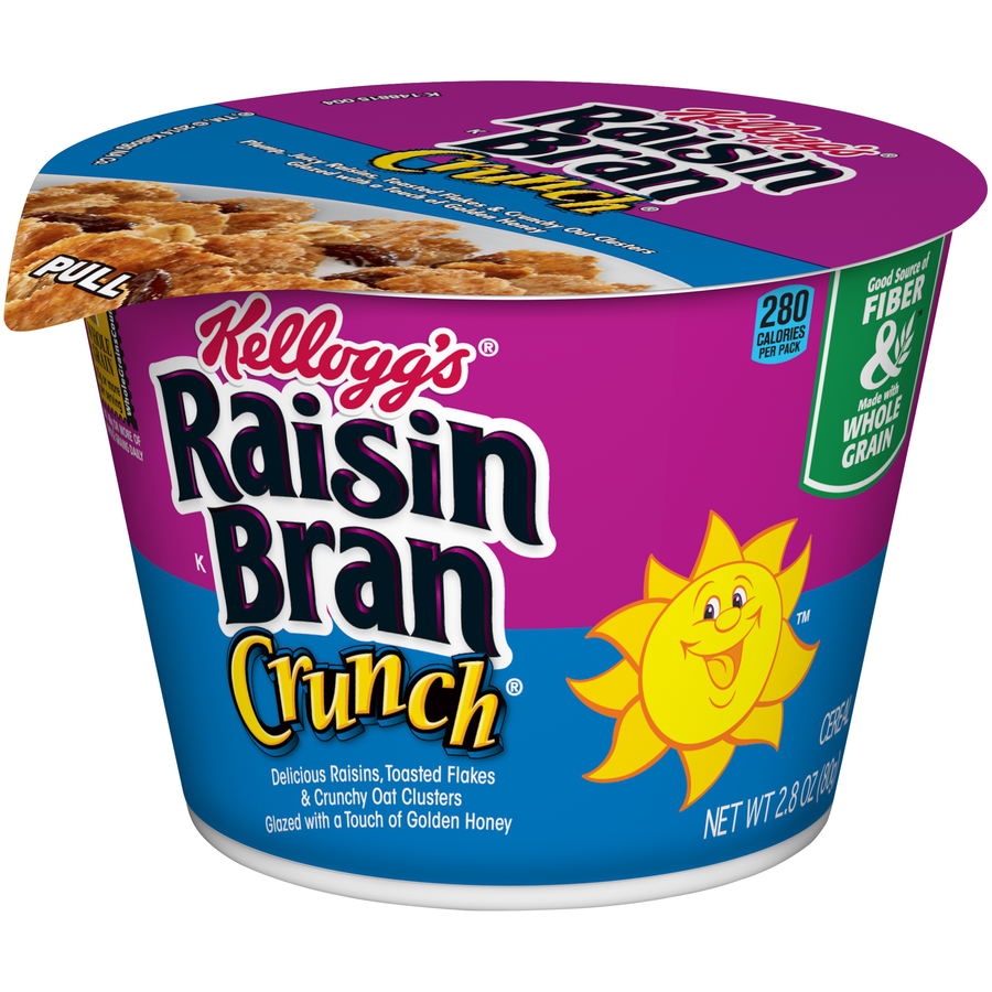 Kellogg's Raisin Bran Crunch Original Cold Breakfast Cereal, 2.8 Oz Cup