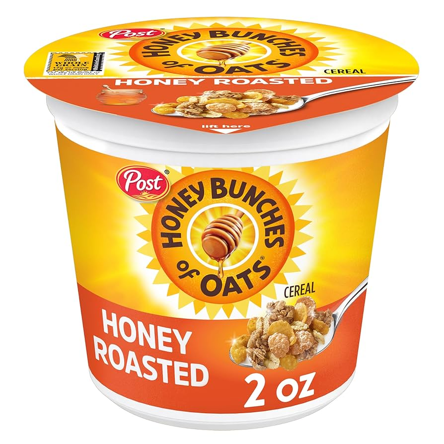 Post Honey Bunches of Oats Honey Roasted Breakfast Cereal, 2 Oz Cup