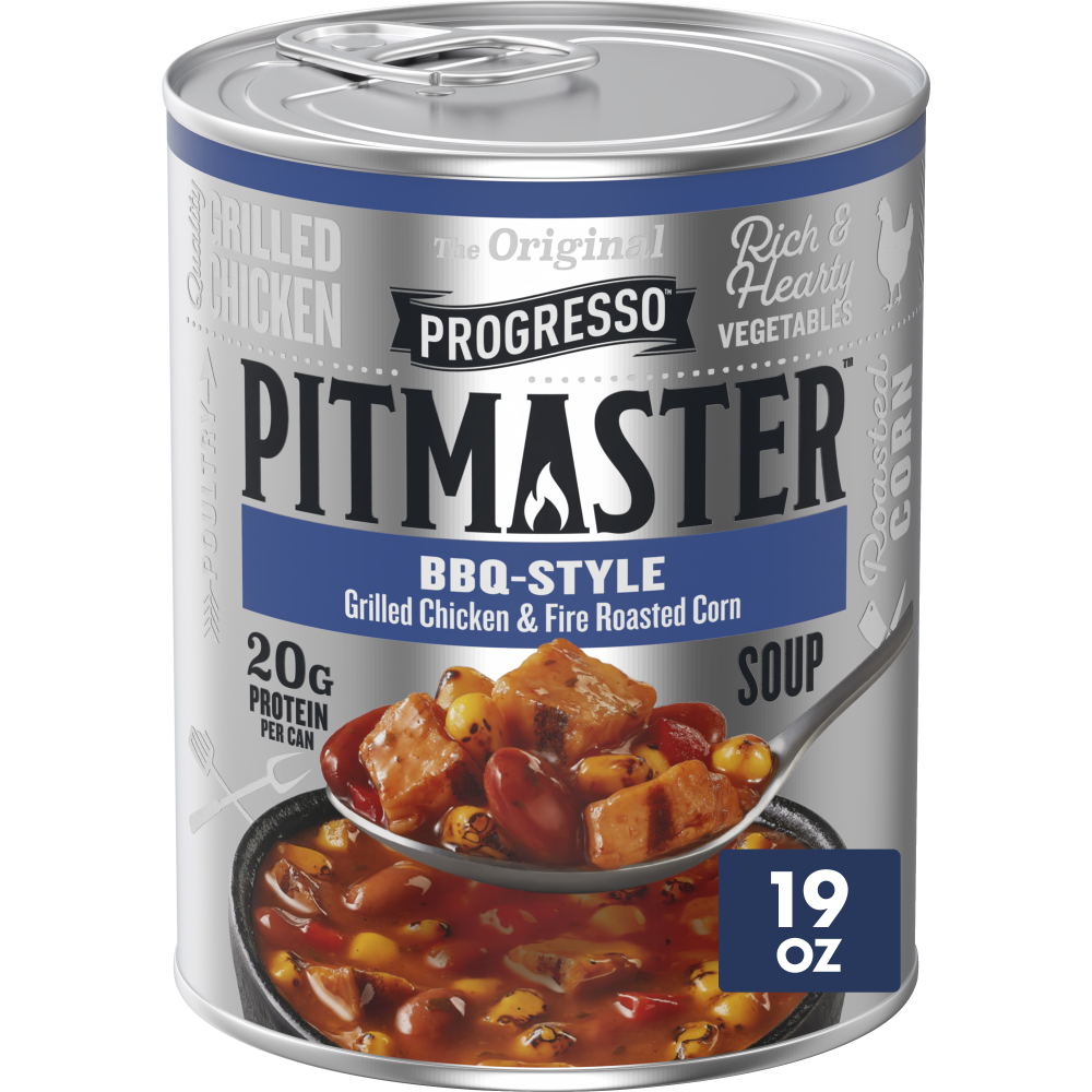 Progresso Pitmaster BBQ Style, Grilled Chicken and Fire Roasted Corn, Canned Soup, 19 Oz