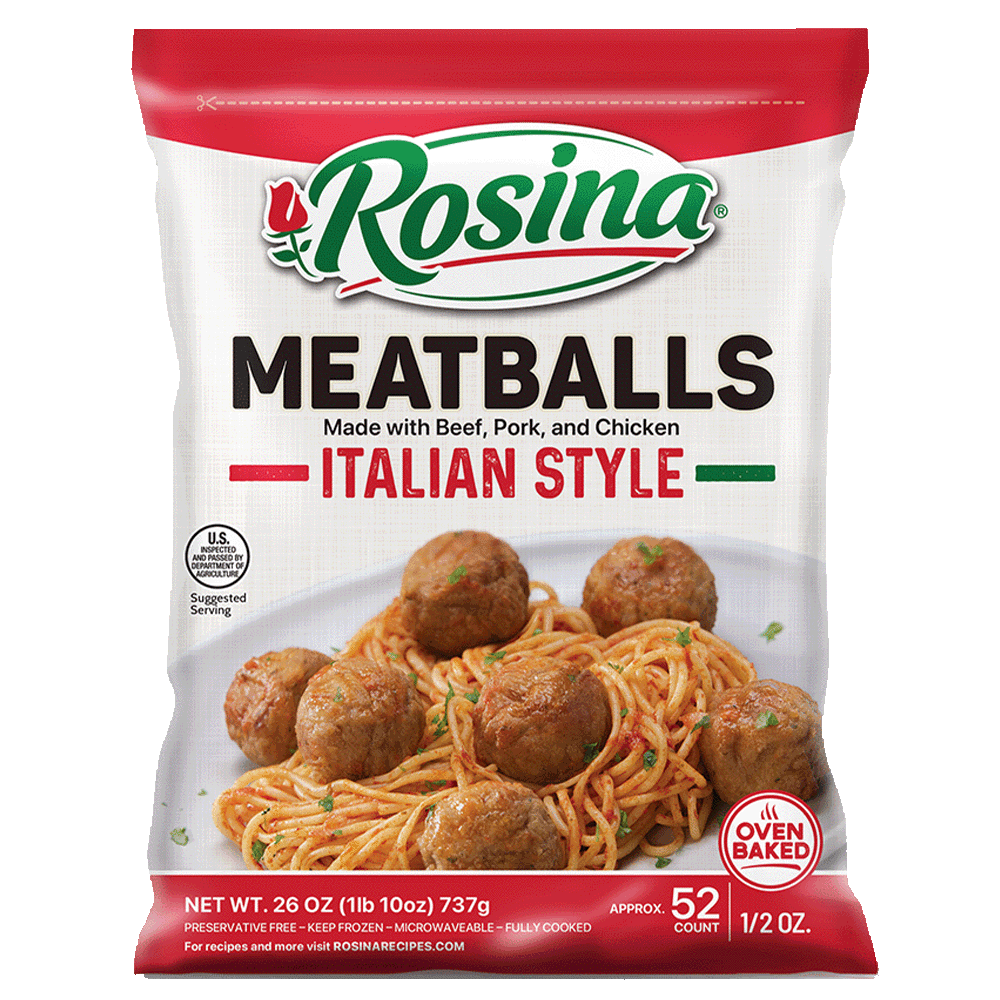 Rosina Meatballs Italian Style Made With Beef, Pork, and Chicken 26 Oz