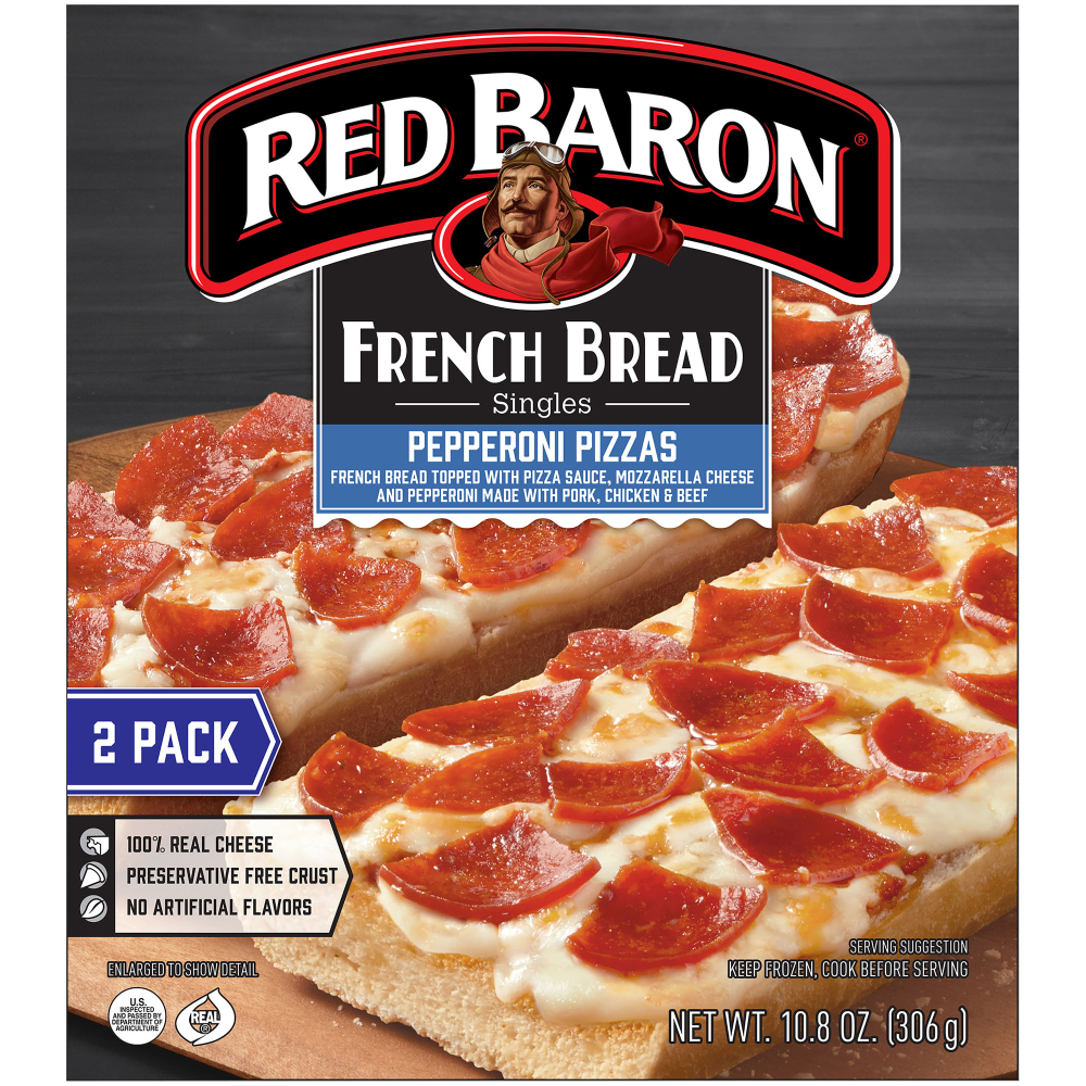 Red Baron French Bread Pepperoni Pizza Singles 10.8 Oz