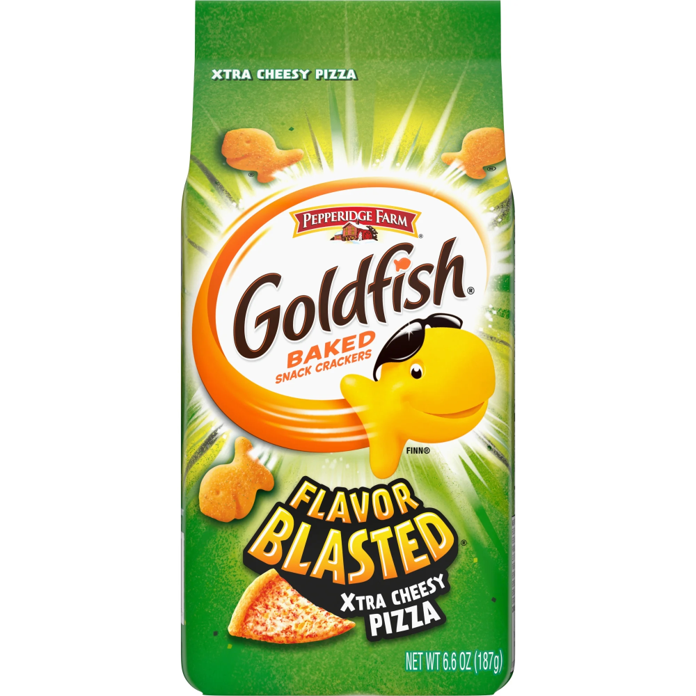 Goldfish Flavor Blasted Xtra Cheesy Pizza Crackers, 6.6 Oz. Bag