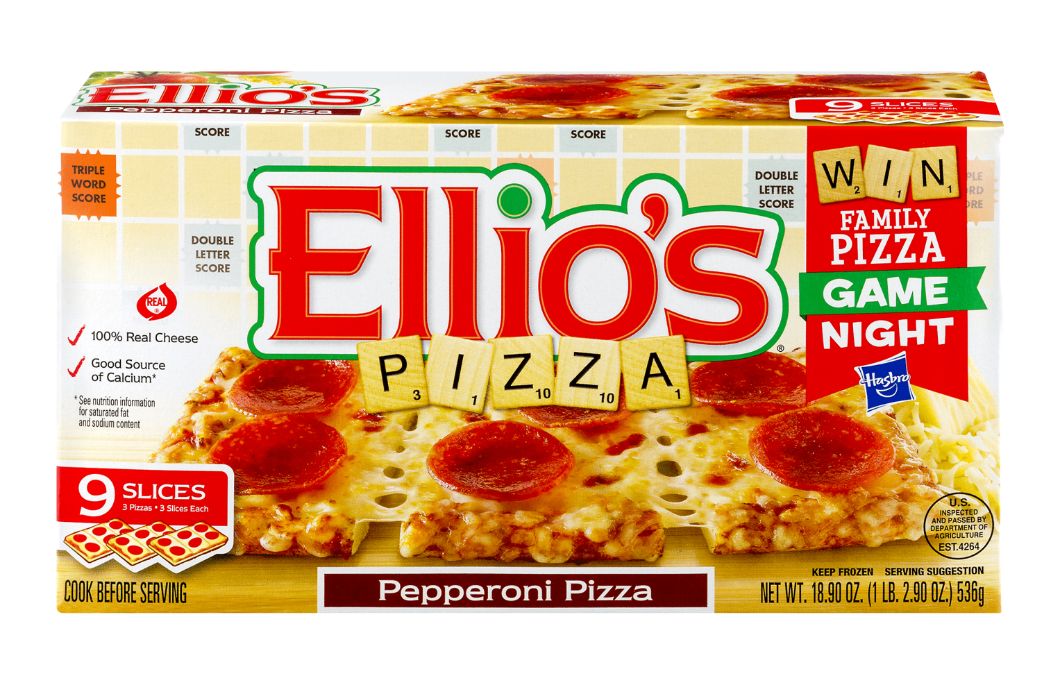 Ellio's Original Crust Pepperoni Frozen Pizza, 18.9 Oz 9 Slices
