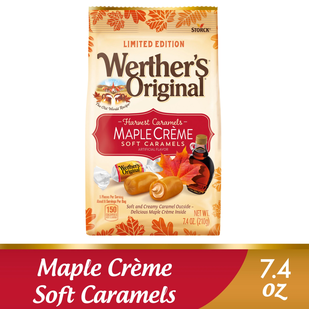 Werther's Original Harvest Maple Creme Soft Caramel Candy, 7.4 Oz Limited Edition