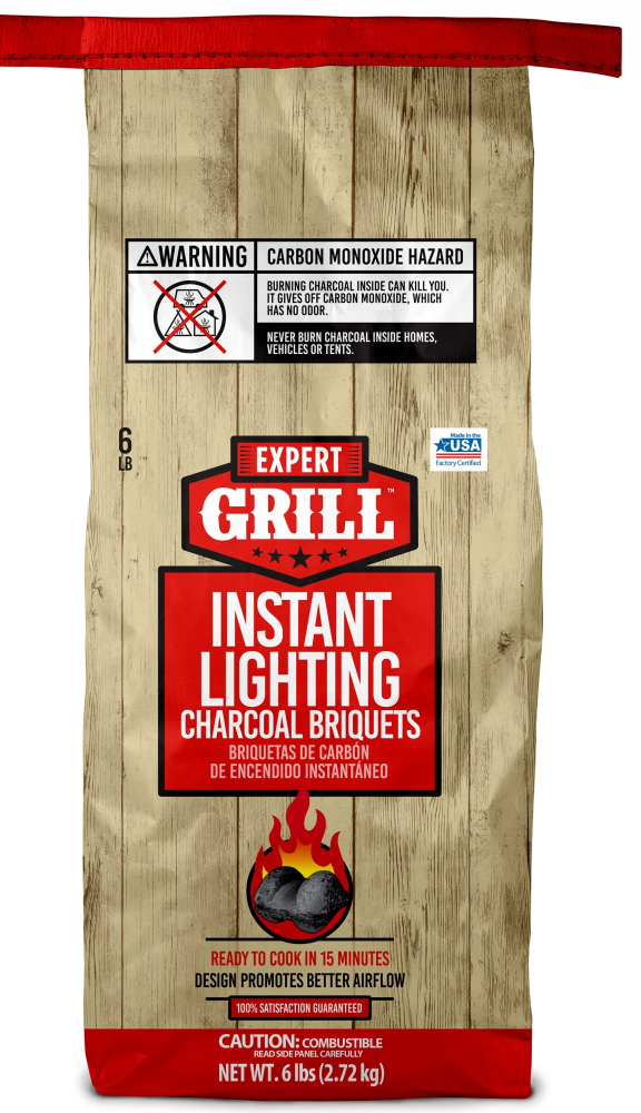 Expert Grill Instant Charcoal Briquets Charcoal Grill Briquettes 6 Lb