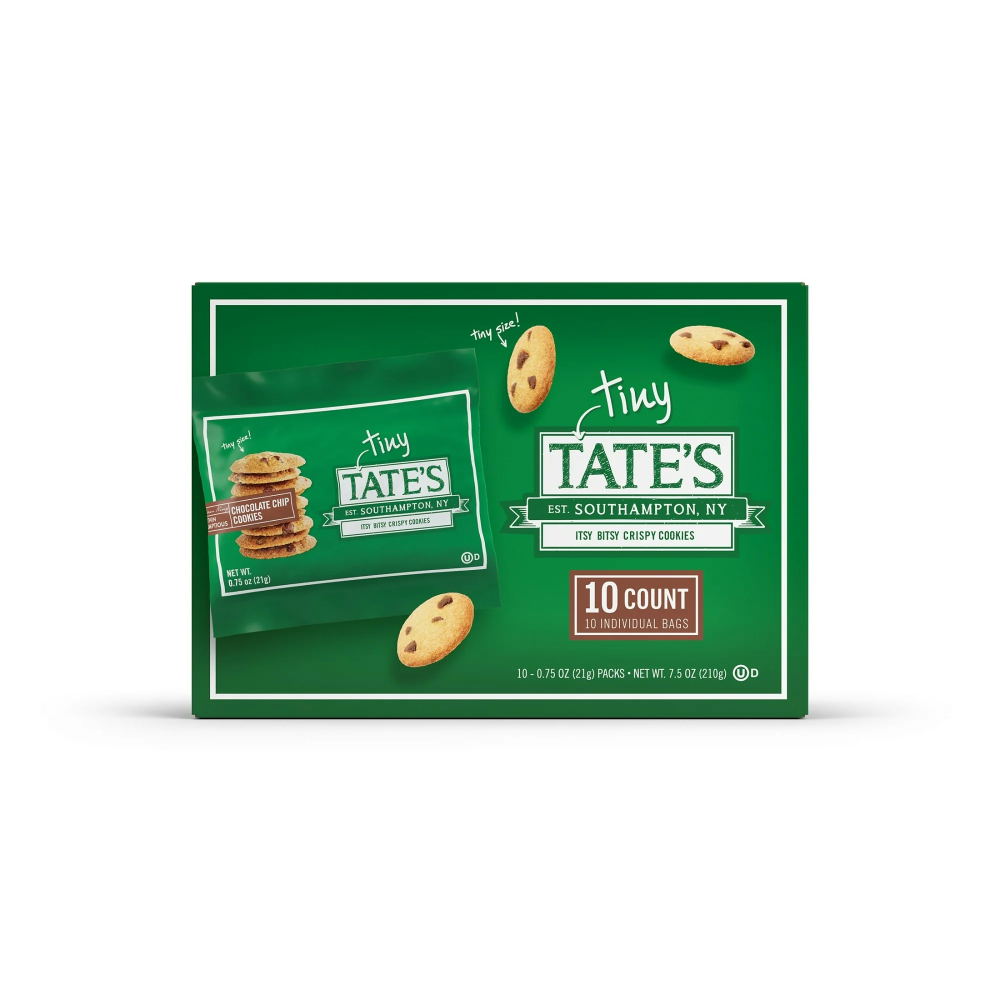 Tate's Bake Shop Tiny Chocolate Chip Cookies, 10 Snack Pouches