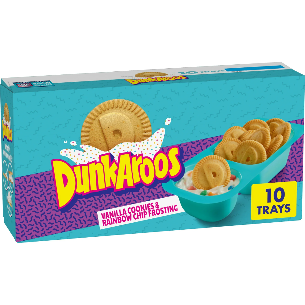 Dunkaroos Vanilla Cookies and Rainbow Chip Frosting, 10 Ct 1 Oz Trays