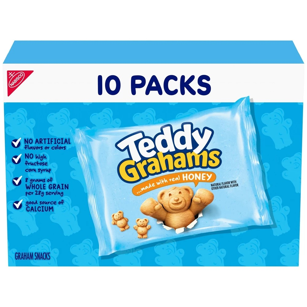 Nabisco Teddy Graham Honey Cookies, 10 Ct 10 Oz Pouches