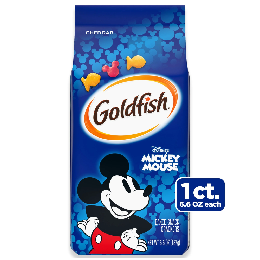 Goldfish Disney Mickey Mouse Cheddar Crackers Snack Crackers Bag - 6.6oz