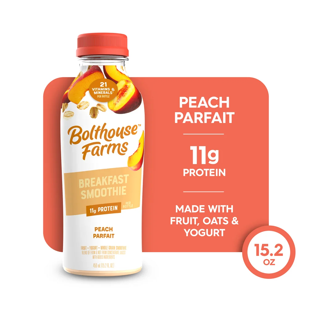 Bolthouse Farms Breakfast Smoothie Peach Parfait, 15.2 Fl Oz Bottle