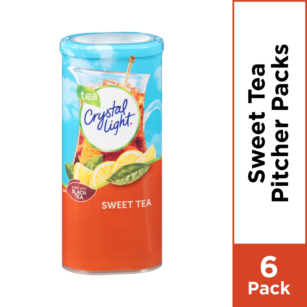 Crystal Light Sweet Tea Sugar Free Drink Mix  6 Ct Pitcher Packets Makes 12 Quarts