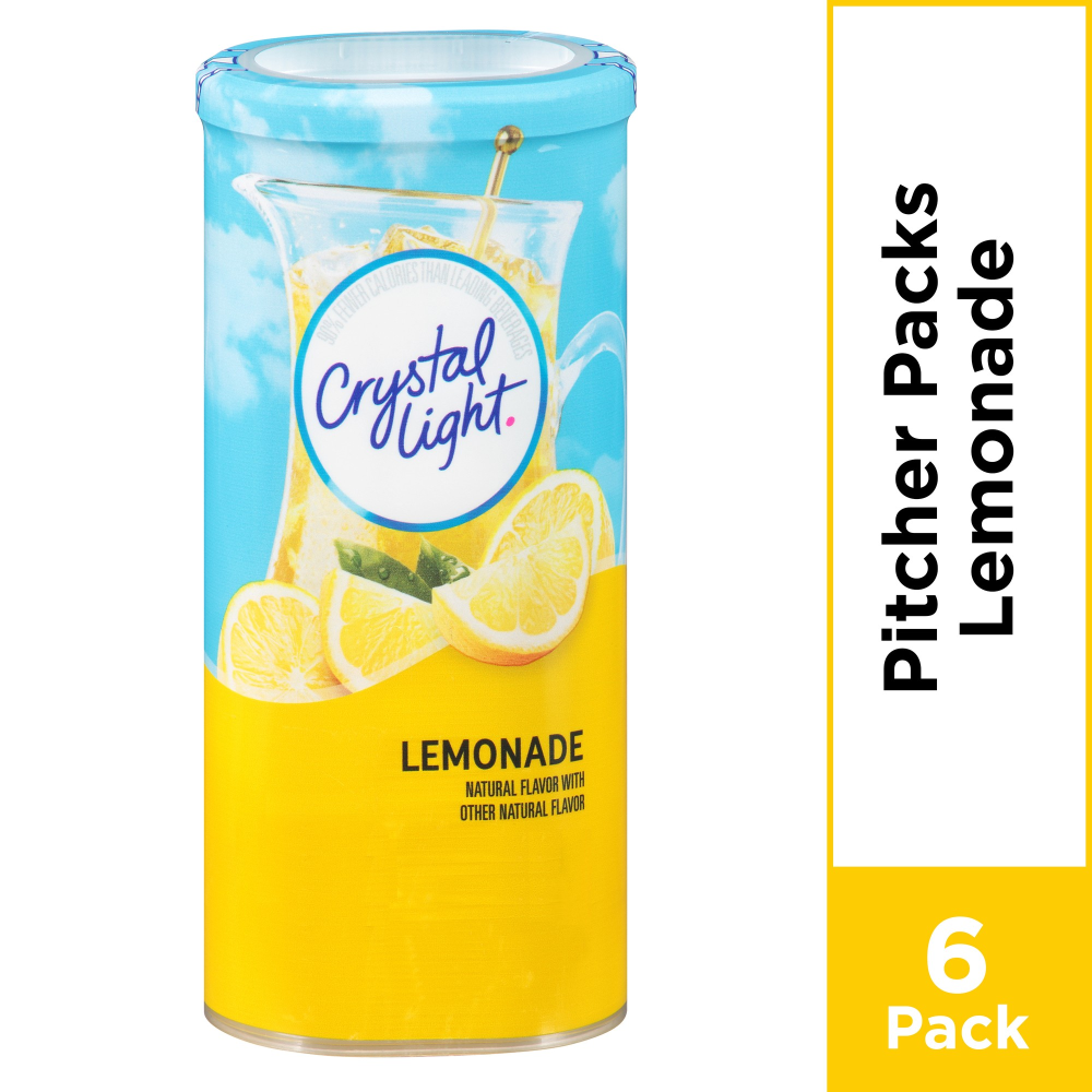 Crystal Light Natural Lemonade Drink Mix, 6 Ct Pitcher Packets