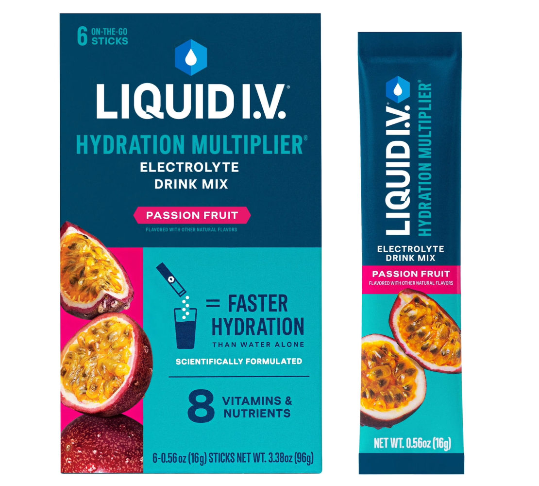 Liquid I.V. Hydration Multiplier Electrolyte Drink Mix, Passion Fruit, 6 CT