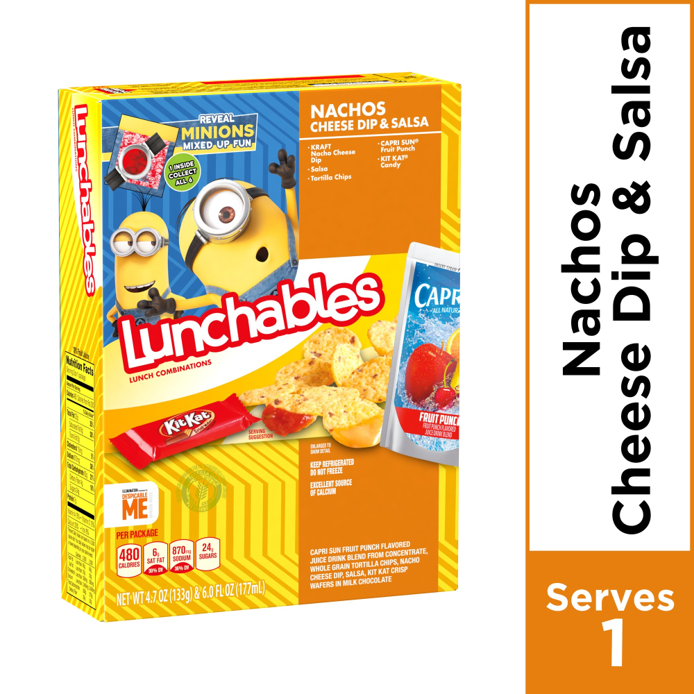 Lunchables Nachos Cheese Dip & Salsa Kids Lunch Meal Kit 10.7 Oz Box
