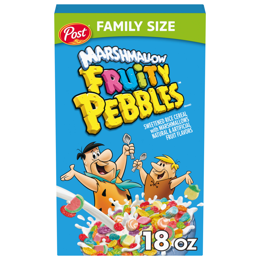 Marshmallow Fruity Pebbles Cereal Family Size 18 Oz