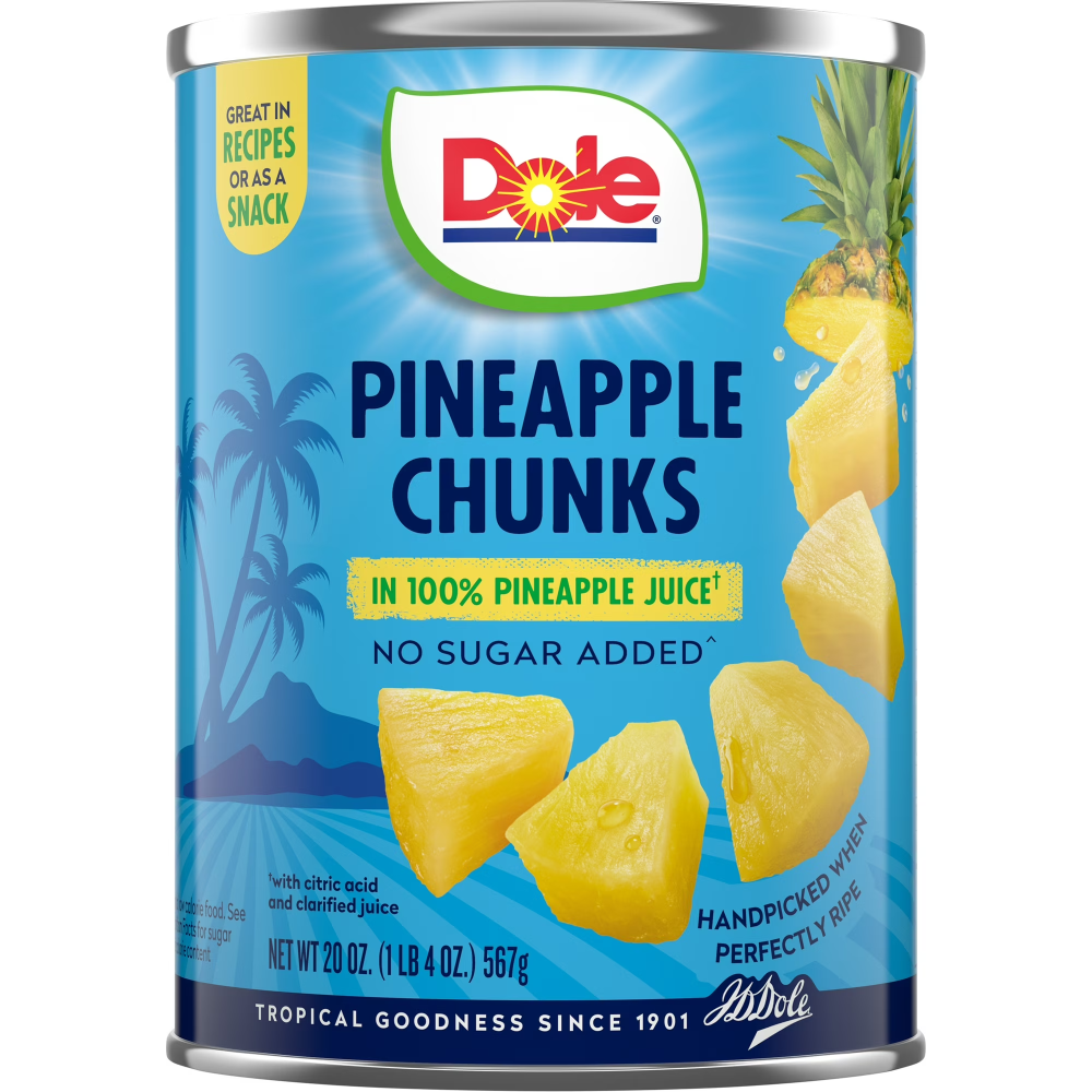 Dole Pineapple Chunks in 100% Juice 20 oz
