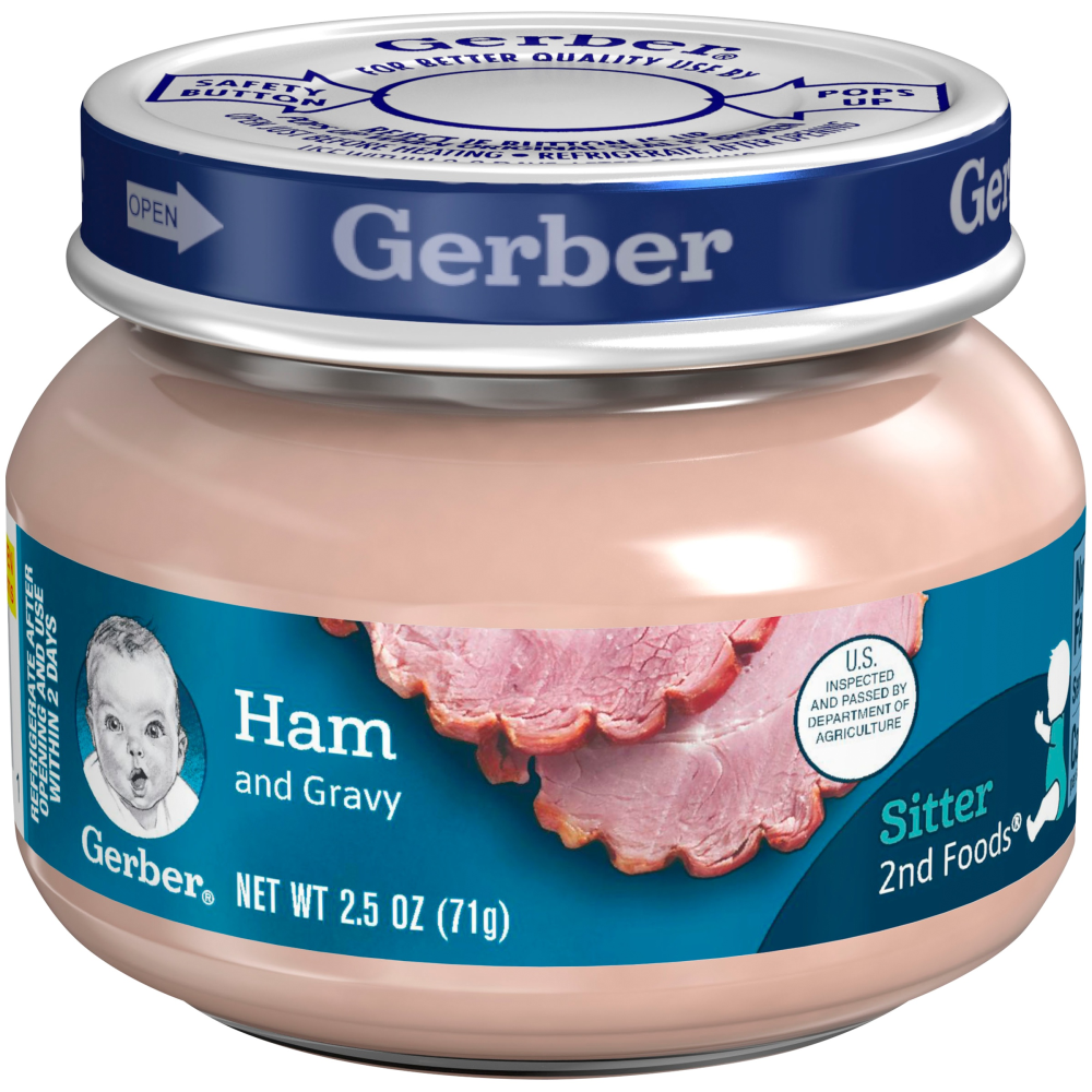 Gerber Baby Food Stage 2, Ham & Gravy Jar - 2.5oz