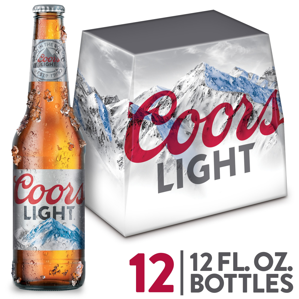 Coors Light 12 Pack, 12 oz Glass Bottles
