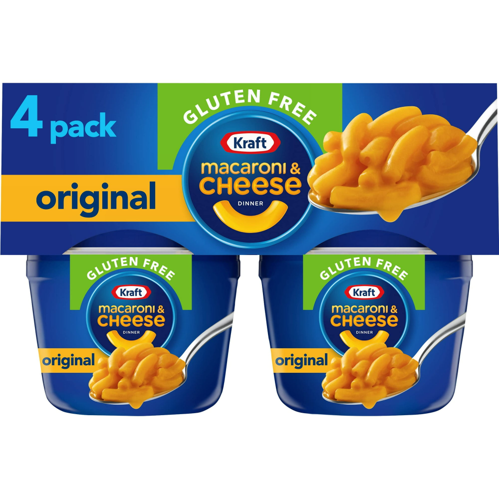 Kraft Gluten Free Original Mac and Cheese Cups Easy Microwaveable Dinner - 7.6oz/4ct